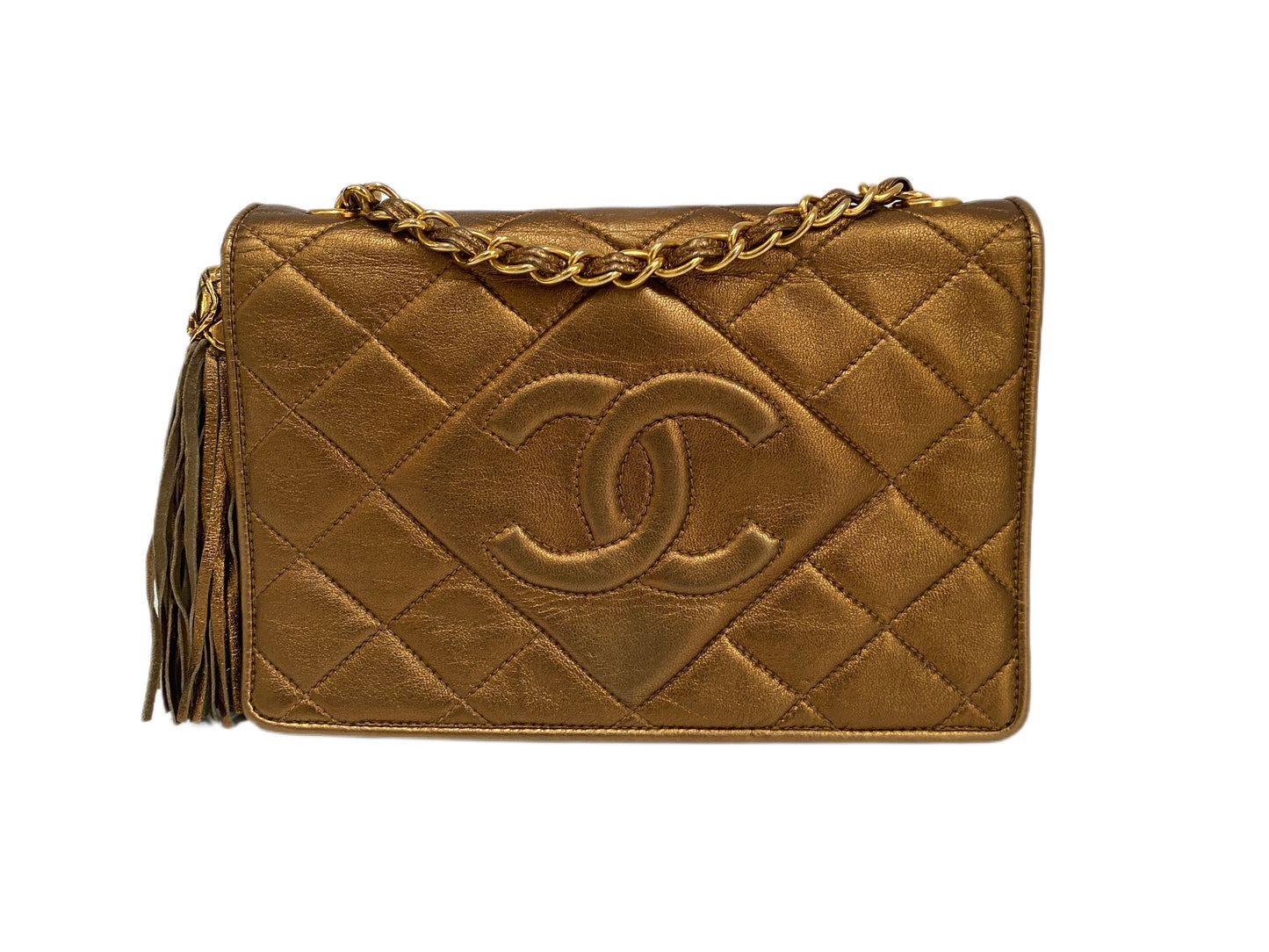 Chanel Diamond Quilted Metallic Shoulder Bag